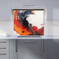 Warren Reed - Designer Fiery Waves: Abstract Motion Kitchen Splashback | Size: 900mm x 750mm