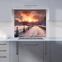 Warren Reed - Designer A Snowy Walk In London Kitchen Splashback | Size: 900mm x 650mm