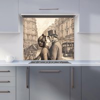 Warren Reed - Designer Sharing A Kiss Kitchen Splashback in Black | Size: 700mm x 650mm