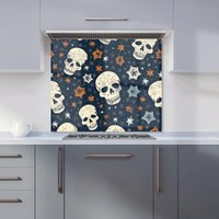 Warren Reed - Designer Skulls & Stars Kitchen Splashback | Size: 700mm x 750mm
