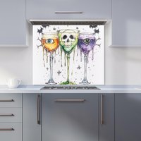 Warren Reed - Designer Halloween Toast to the Dead Kitchen Splashback in Red | Size: 600mm x 750mm