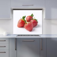 Warren Reed - Designer Cluster of Fresh Strawberries Kitchen Splashback | Size: 600mm x 650mm