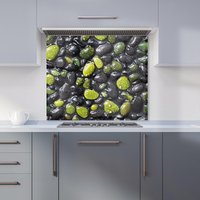 Warren Reed - Designer Emerald & Onyx Pebble Design Kitchen Splashback | Size: 700mm x 650mm