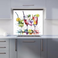 Warren Reed - Designer Vibrant Cocktail Splash Kitchen Splashback | Size: 700mm x 750mm