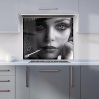 Warren Reed - Designer Gatsby's Glamour Close-Up Kitchen Splashback in Black | Size: 600mm x 750mm
