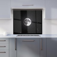 Warren Reed - Designer Lunar Glow in the Night Sky Kitchen Splashback | Size: 600mm x 650mm