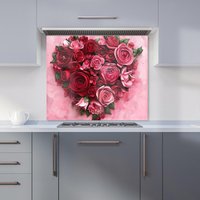 Warren Reed - Designer Heart of Roses Kitchen Splashback | Size: 700mm x 750mm