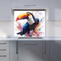 Warren Reed - Designer Toucan's Splash of Vivid Life Kitchen Splashback | Size: 600mm x 600mm