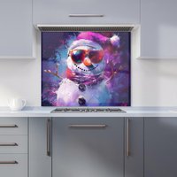 Warren Reed - Designer Cosmic Snowman Celebration Kitchen Splashback | Size: 600mm x 750mm