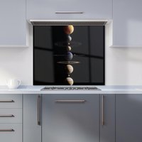 Warren Reed - Designer Balanced Planets in Space Kitchen Splashback | Size: 900mm x 750mm