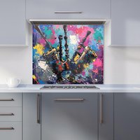 Warren Reed - Designer Scottish Bagpipes Splashart Kitchen Splashback | Size: 700mm x 650mm