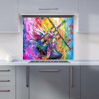 Warren Reed - Designer Vibrant Scottish Bagpipes Burst Kitchen Splashback in Yellow | Size: 900mm x 750mm
