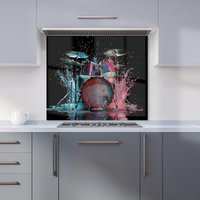 Warren Reed - Designer Rhythm in Splashing Drums Kitchen Splashback | Size: 900mm x 650mm