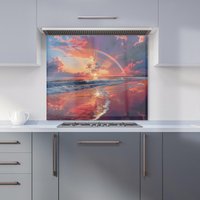 Warren Reed - Designer Rainbow Reflection on the Shore Kitchen Splashback | Size: 700mm x 750mm