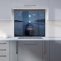 Warren Reed - Designer Moonlit Serenity on Quiet Waters Kitchen Splashback in Green | Size: 600mm x 600mm
