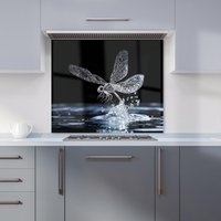 Warren Reed - Designer Glistening Dragonfly Lift-Off Kitchen Splashback | Size: 600mm x 650mm