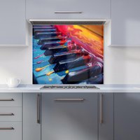 Warren Reed - Designer Colorful Melody: A Piano's Dream Kitchen Splashback | Size: 600mm x 650mm