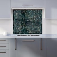 Warren Reed - Designer Dark Green Quartz Effect Kitchen Splashback | Size: 900mm x 750mm