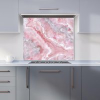 Warren Reed - Designer Pale & Grey Marble Effect Kitchen Splashback in Purple | Size: 600mm x 600mm