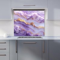 Warren Reed - Designer Light Purple Marble Effect Kitchen Splashback | Size: 600mm x 750mm
