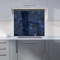 Warren Reed - Designer Ocean Blue Quartz Effect Kitchen Splashback in Grey | Size: 700mm x 750mm