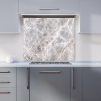 Warren Reed - Designer Polished Grey Marble Effect Kitchen Splashback | Size: 600mm x 650mm