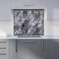 Warren Reed - Designer Deep Grey Marble Effect Kitchen Splashback in Green | Size: 900mm x 750mm