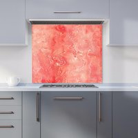 Warren Reed - Designer Salmon Pink Marble Effect Kitchen Splashback | Size: 700mm x 650mm