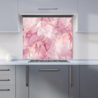 Warren Reed - Designer Light Rose Marble Effect Kitchen Splashback in Grey | Size: 900mm x 650mm