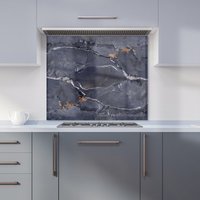 Warren Reed - Designer Polished Slate Grey Quartz Effect Kitchen Splashback in Peach | Size: 900mm x 750mm