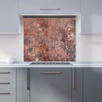 Warren Reed - Designer Terracotta Quartz Effect Kitchen Splashback in Brown | Size: 700mm x 650mm
