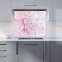 Warren Reed - Designer Light Pink Textured Effect Kitchen Splashback | Size: 600mm x 750mm