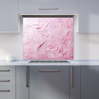 Warren Reed - Designer Baby Pink Textured Effect Kitchen Splashback in Black | Size: 600mm x 750mm