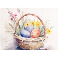 Warren Reed - Designer Watercolour Easter Basket Chopping Board