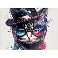 Warren Reed - Designer American Shorthair Cat Face Splashart Chopping Board