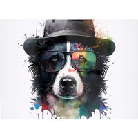 Warren Reed - Designer Border Collie Dog Splashart Chopping Board