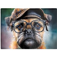 Warren Reed - Designer Border Terrier Dog Splashart Chopping Board