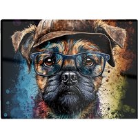 Warren Reed - Designer Border Terrier Dog Face Splashart Chopping Board