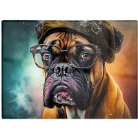 Warren Reed - Designer Boxer Dog Splashart Chopping Board
