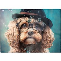 Warren Reed - Designer Cavapoo Dog Splashart Chopping Board