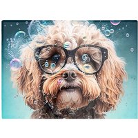 Warren Reed - Designer Cavapoo Dog With Glasses Splashart Chopping Board