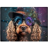 Warren Reed - Designer Cockapoo Dog Face Splashart Chopping Board