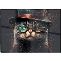 Warren Reed - Designer Cat With Glasses Splashart Chopping Board