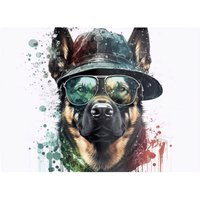 Warren Reed - Designer German Shepherd Splashart Chopping Board
