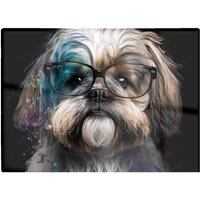 Warren Reed - Designer Lhasa Apso With Glasses Splashart Chopping Board