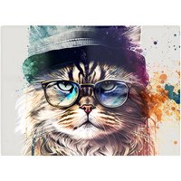 Warren Reed - Designer Siberian Cat Face Splashart Chopping Board