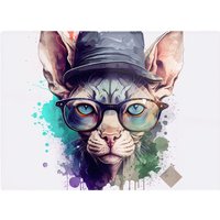 Warren Reed - Designer Sphynx Cat Face Splashart Chopping Board
