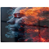 Warren Reed - Designer Fiery Mindscape: Portrait In Flames Chopping Board