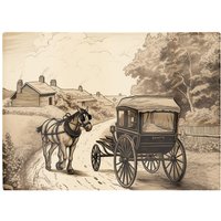 Warren Reed - Designer A Horse & His Cart Chopping Board in Black