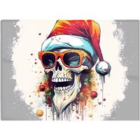Warren Reed - Designer Santa Skull In Glasses Splashart Chopping Board